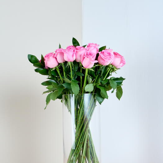 Pink rose in vase