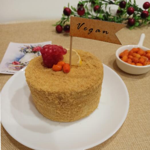 Лимонный медовик с облепиховым курдом ПП/ веган/ без белого сахара, глютена и молока