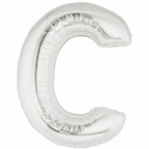 Letter C Silver Foil Balloon