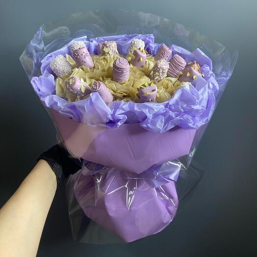 Bouquet of marshmallows in chocolate - Fog