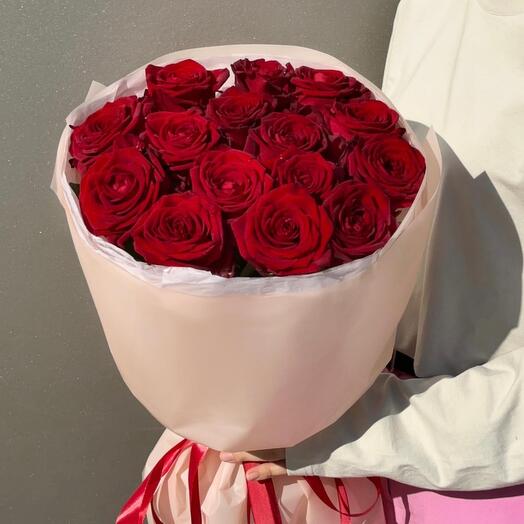 Rosas rojas, 15 piezas