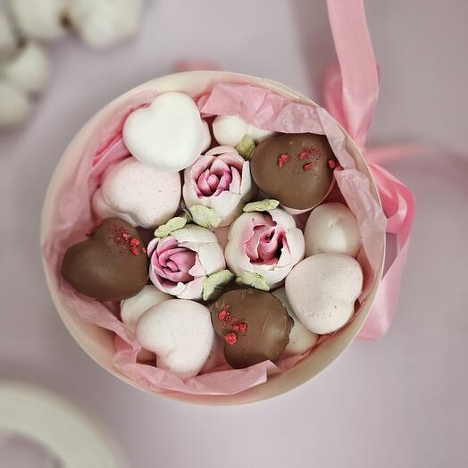 Зефирные сердечки с тюльпанами