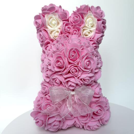 🐰 Кролик из роз "Rose Bunny" из фоамирана розовый