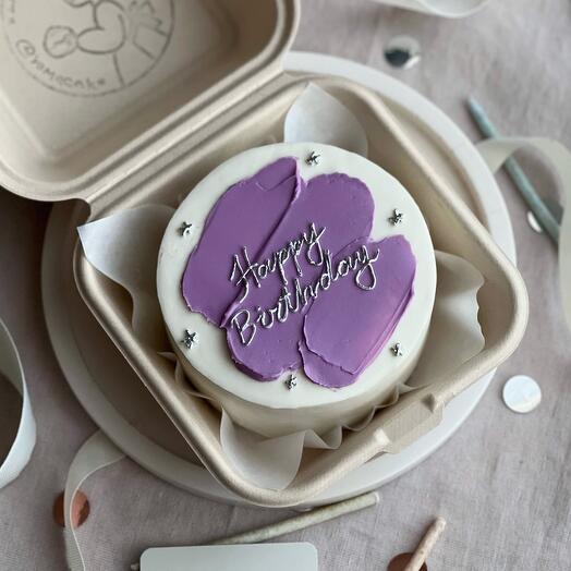 Bento cake with brush strokes