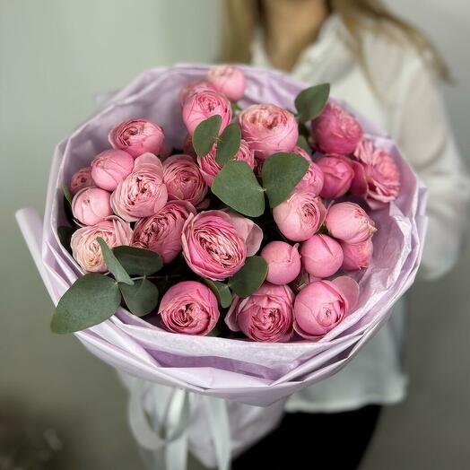 Пионовидные кустовые розы Silva Pink