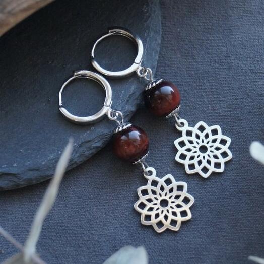 Серьги-конго с бычьим глазом