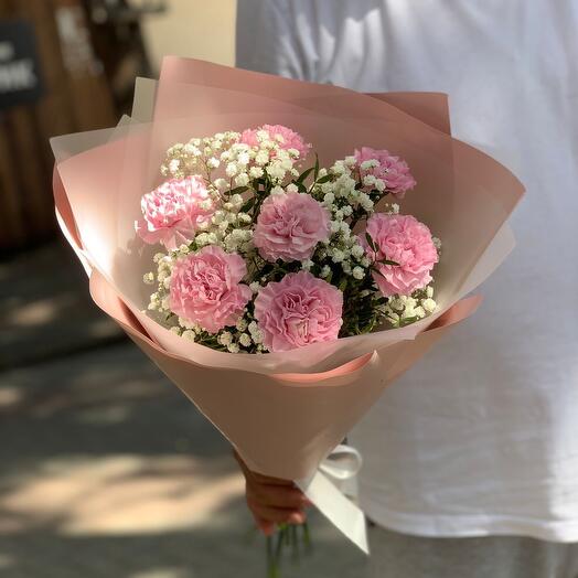 Букет «Для тебя»Диантус и Гипсофила