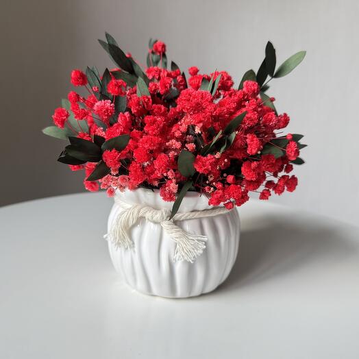 Композиция из стабилизированных красной гипсофилы и эвкалипта