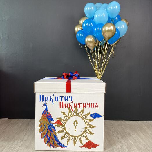 Коробка для гендер пати в русском стиле