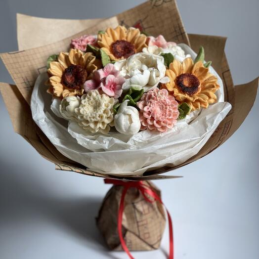 Букет с подсолнухами. Букет на 1 сентября. Букет для учителя