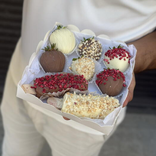 Клубника и бананы в шоколаде мини набор