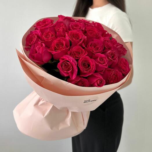 Букет "25 малиновых роз"