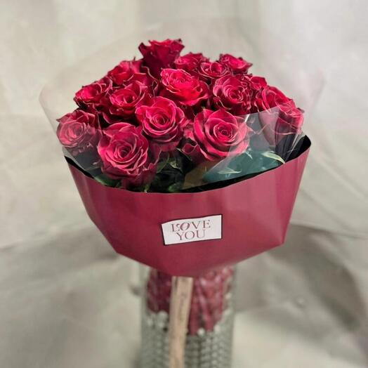 Моей королеве 👑 Букет с алыми розами 🌹 Красная роза