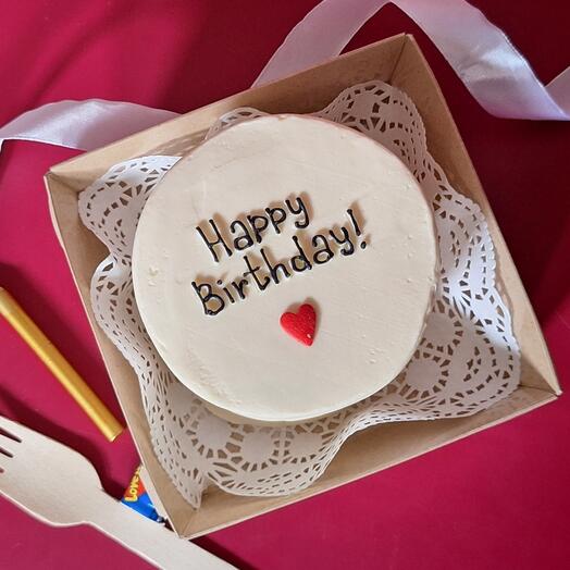 Бенто-торт "Happy Birthday" с сердечком
