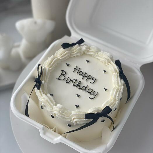 Бенто торт Happy Birthday с бантиками