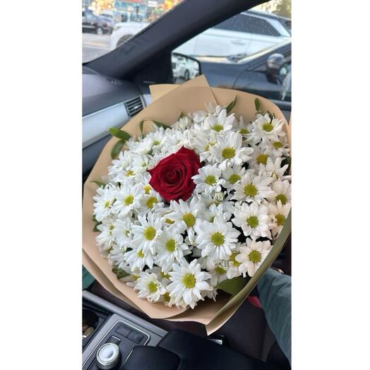 Chrysanthemum 20 pieces Red rose 1 piece