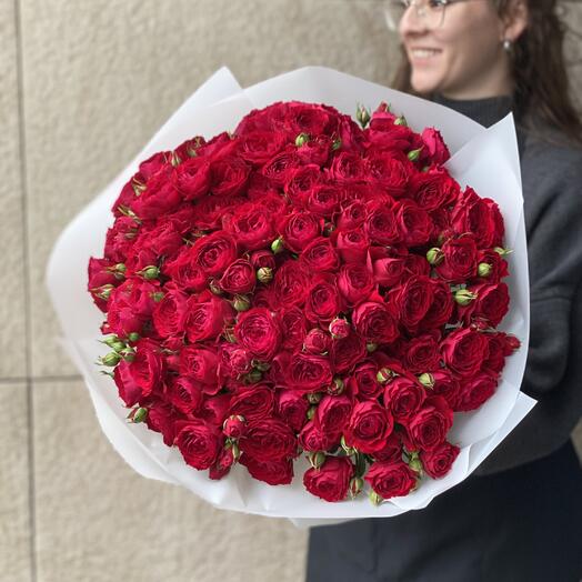 БУКЕТ ИЗ 25 КРАСНЫХ РОЗ ПИОНОВИДНЫХ. Букет для любимой