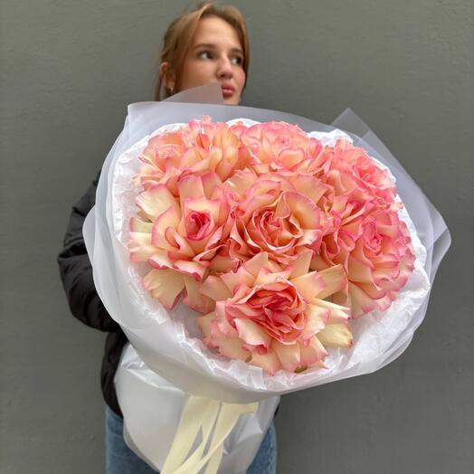 Моно букет из нежных французских роз «Эсперанса»