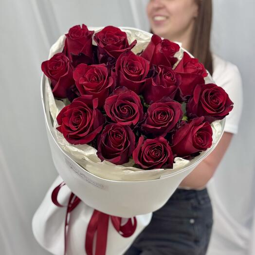Букет из 15 бордовых роз