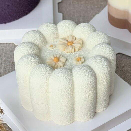 Муссовый бенто-торт Три шоколада с  ромашками