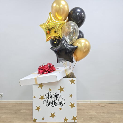 Коробка-сюрприз с шарами на День Рождения