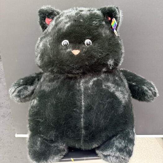 Мягкая игрушка кот Пузан черный 45 см