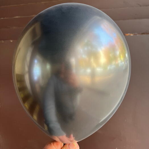 Шар с гелием черный хромм