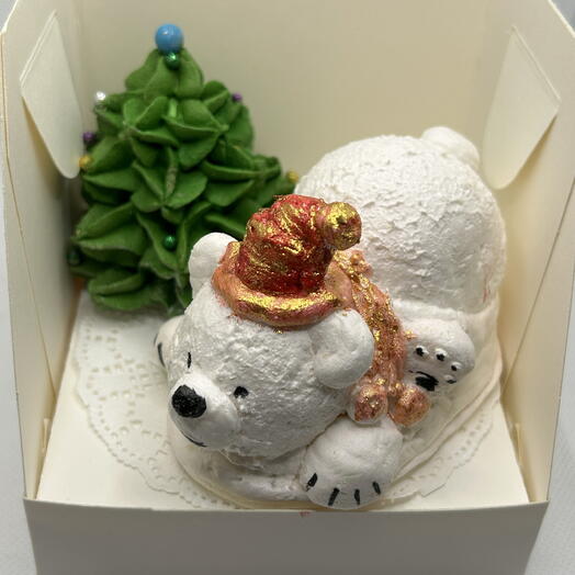 Набор из зефира мишка с елочкой/ Сладкий подарок на новый год