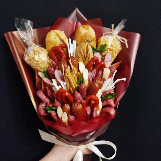 Мужской букет красный