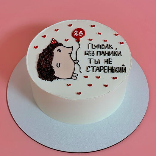 Тортик с ежиком без паники ты не старенький на день рождения/в подарок