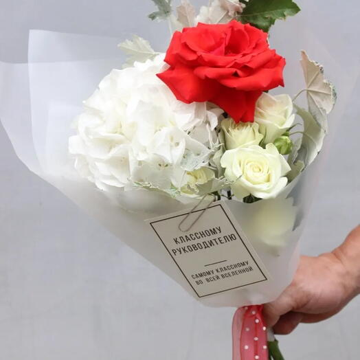Букет 366 / гортензия, французская роза, кустовая роза и др
