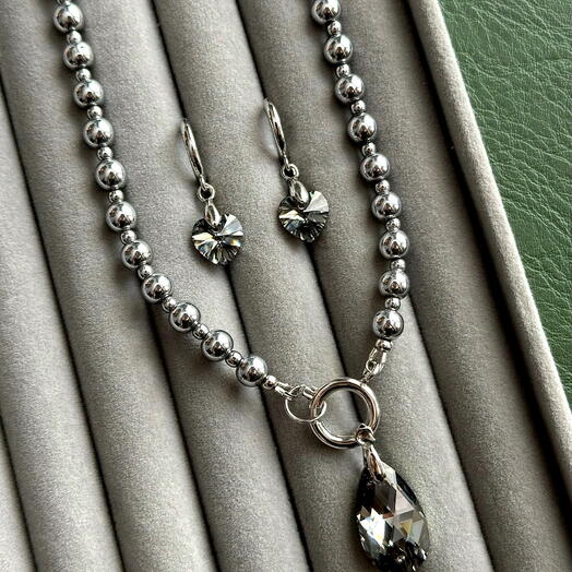 Комплект украшений с кристаллами Swarovski Silver Night