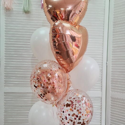 Fountain "Rose gold", 10 balls
