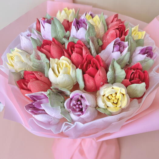 Букет из зефира ручной работы Весенний размер М