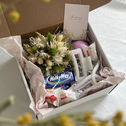 Подарочный набор с сухоцветным набором