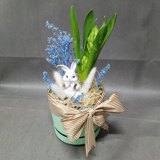 Композиция с гиацинтом в горшке