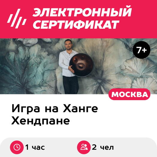Подарочный сертификат Индивидуальное занятие по игре на ханге, 2 чел. (1 час) (Москва)