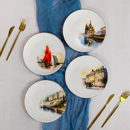 Подарочный набор тарелок 4 шт