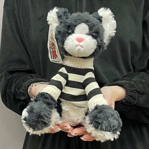 Игрушка «котик в полосатой кофточке»