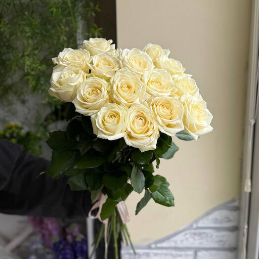Роза 60 см белая(15 штук)