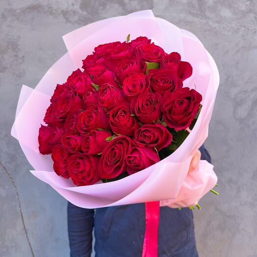 Букет из 35 красных роз 50 см