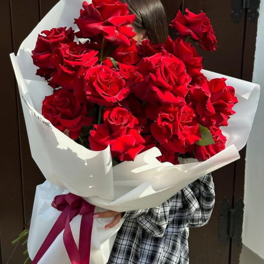 Букет из французской красной розы 🌹