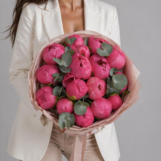 Коралловые пионы 15 шт