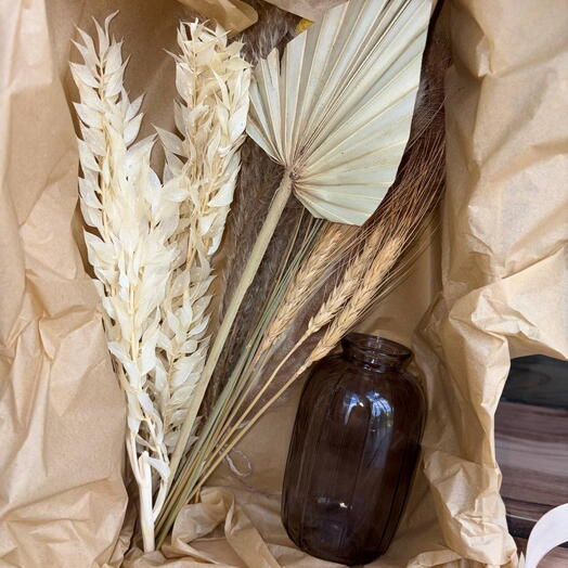 Diy box vase dried flower