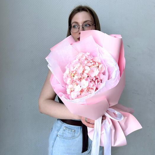 Гортензия розовая, монобукет, 1шт, арт 14 Flower Perfect