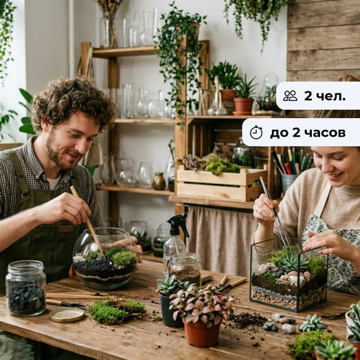 Ботаническая сказка.  Индивидуальный мастер-класс по созданию флорариума для двоих