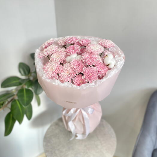 Хризантемы Алтай с хлопком для самой нежной 🤍🌸🎀