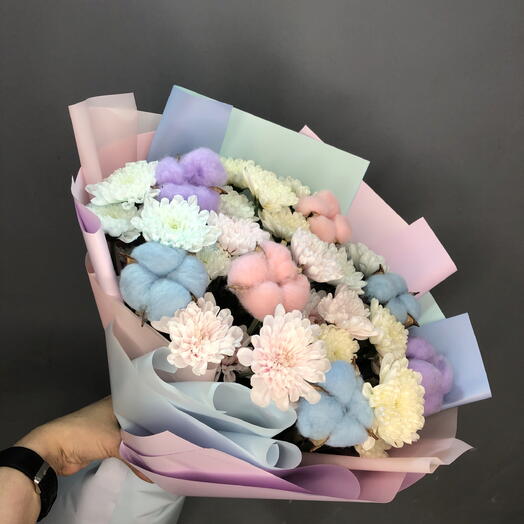 Нежнейшие хризантемы с хлопком в пастельных тонах🌸