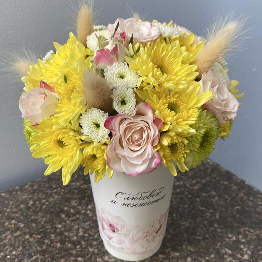 A cup of flowers
