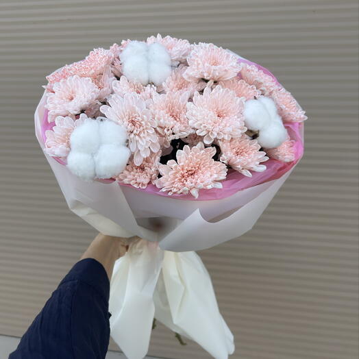 Букет из розовой хризантемы 🌸